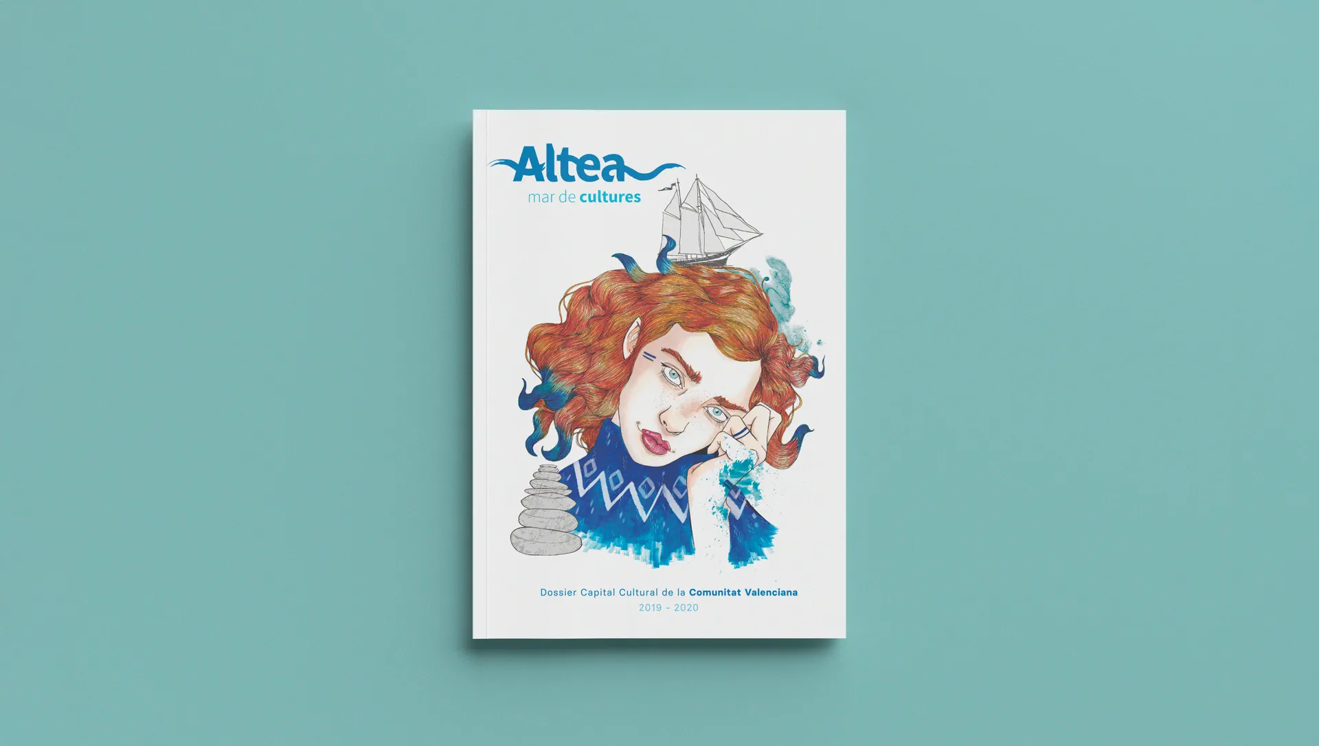 Portada del dossier amb el disseny de marca Altea, mar de cultures
